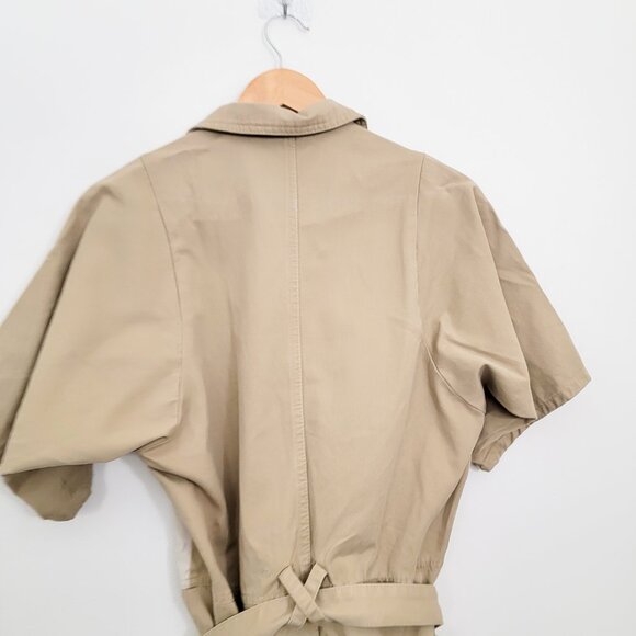 Rachel Comey Handy Belted Patchwork Shortsuit Romper In Sand 2 - Picture 9 of 10